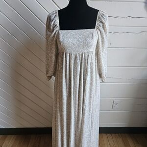 Storia Cream Long Sleeve Floral Dress